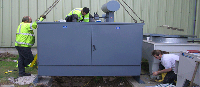 Low Voltage Feeder Pillar Being Mounted To Transformer